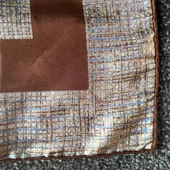 Vintage Christian Dior Silk Scarf Handkerchief - Square 18x18 inches Brown - Picture 10 of 15